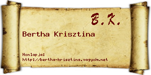 Bertha Krisztina névjegykártya